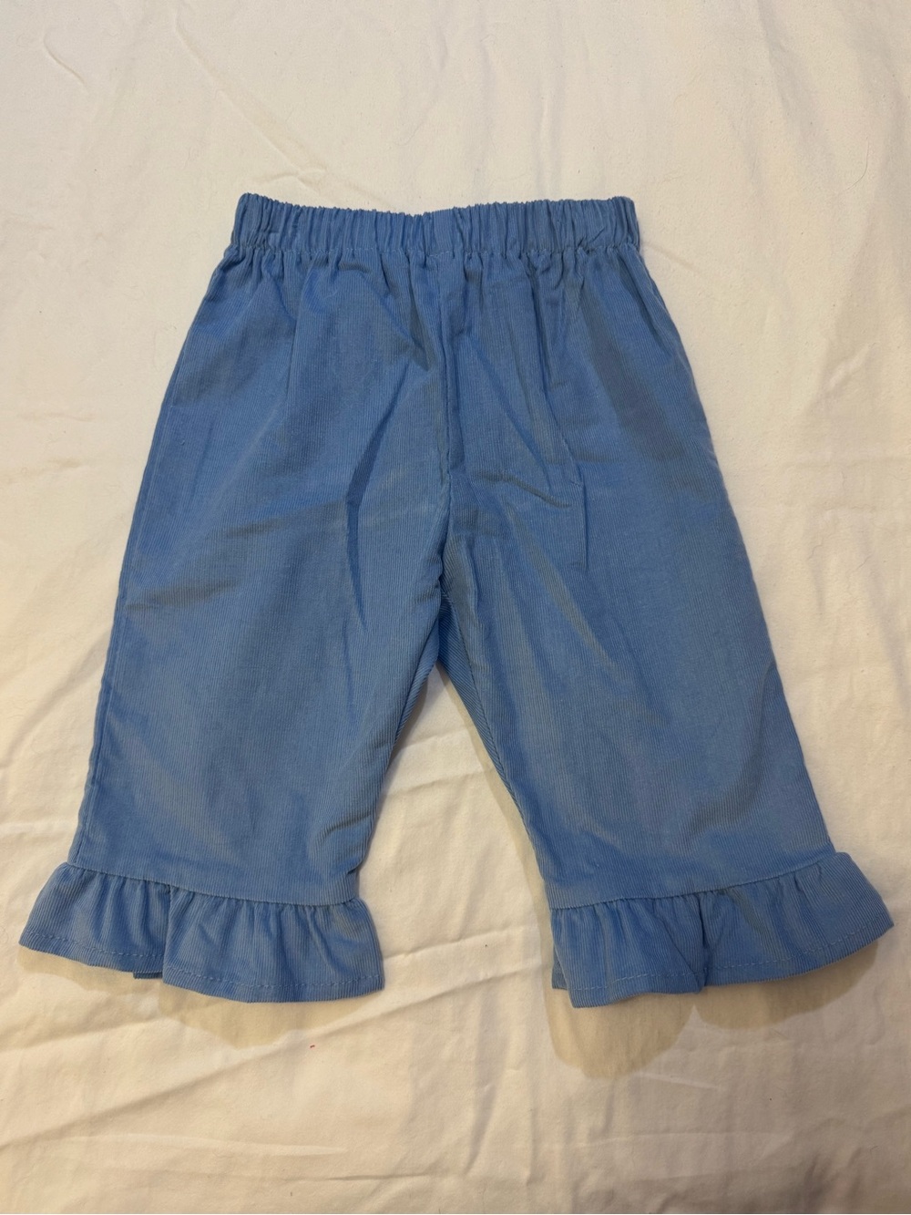 Funtasia! too Blue Girls' Corduroy Ruffle Hem Elastic Waist Pants - 6 months